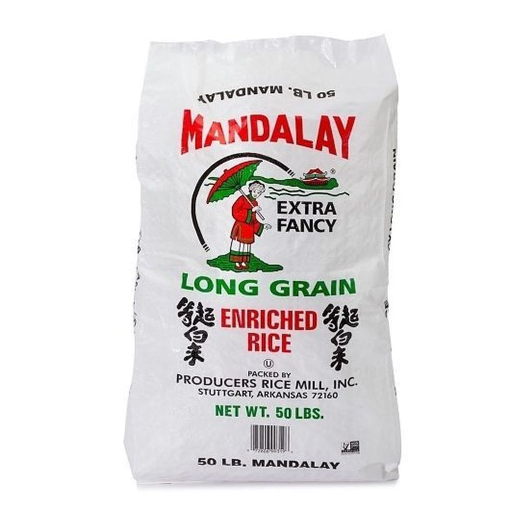 Mandalay Extra Fancy Long Grain Enriched Rice - Polywoven Bag, 50 Pound