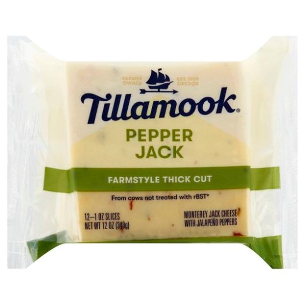 Tillamook Sliced Pepper Jack Cheese, 12 Ounce -- 12 per case.