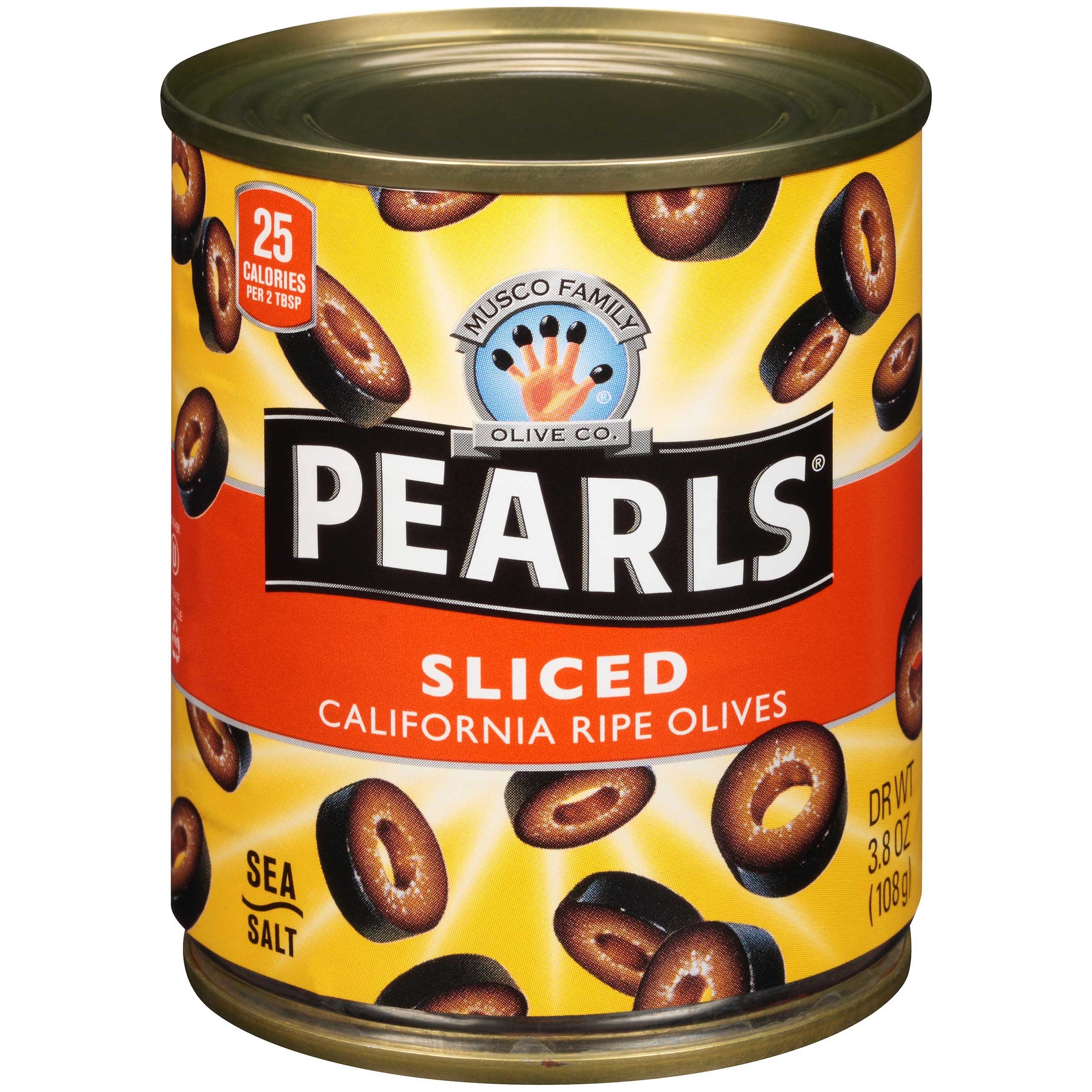 Pearls Sliced Black Olives, 3.8 Ounce -- 12 per case.