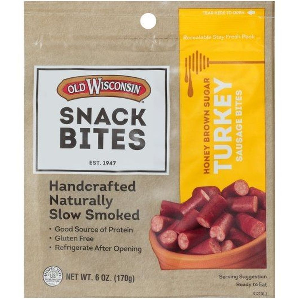 Old Wisconsin Honey Brown Sugar Turkey Snack Bites, 6 Ounce - 12 per case