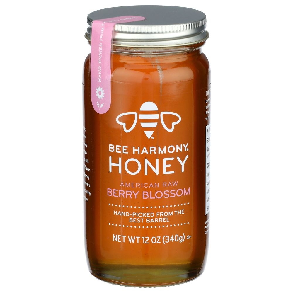 Bee Harmony American Raw Berry Blossom Honey, 12 Ounce -- 6 per case
