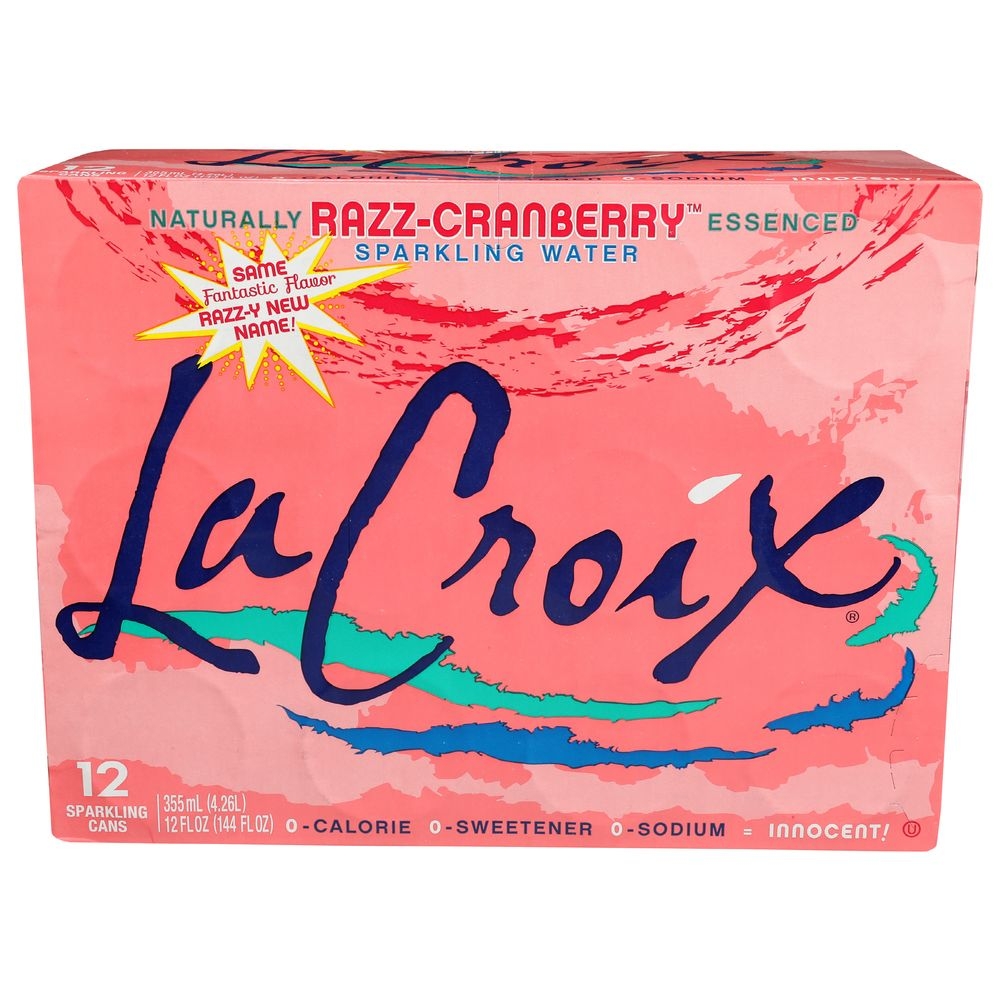 Lacroix Cran Raspberry Sparkling Water, 12 Fluid Ounce Can -- 24 per case.