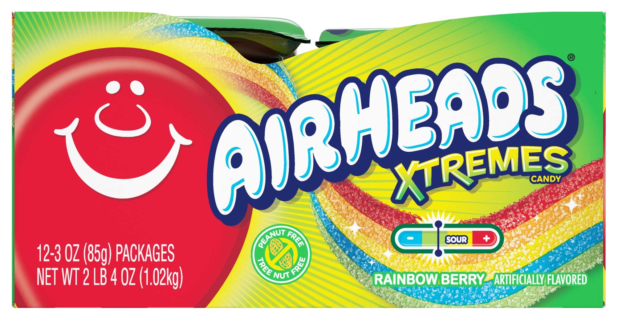 Perfetti Van Melle Air Heads XTremes - Rainbow Belts, 3 Ounce -- 12 per case.