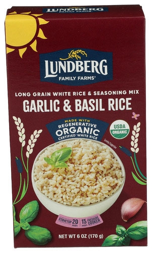 Lundberg Organic Whole Grain Garlic and Basil Rice, 6 Ounce -- 6 per case.