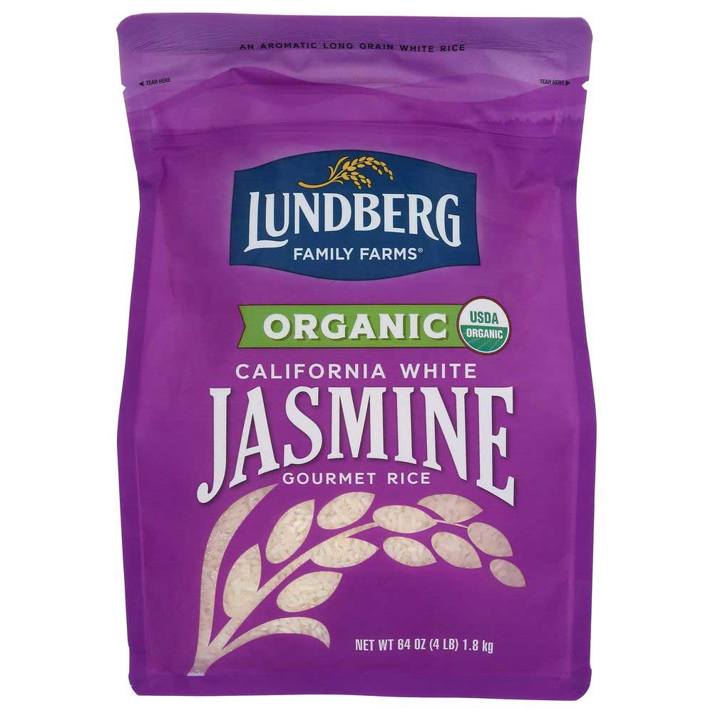 Lundberg Organic California White Jasmine Rice, 4 Pound -- 6 per case