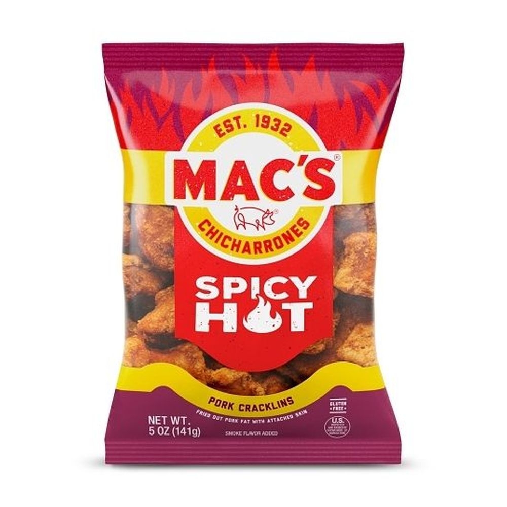 Macs Spicy Hot Pork Cracklin, 5 Ounce -- 12 per case