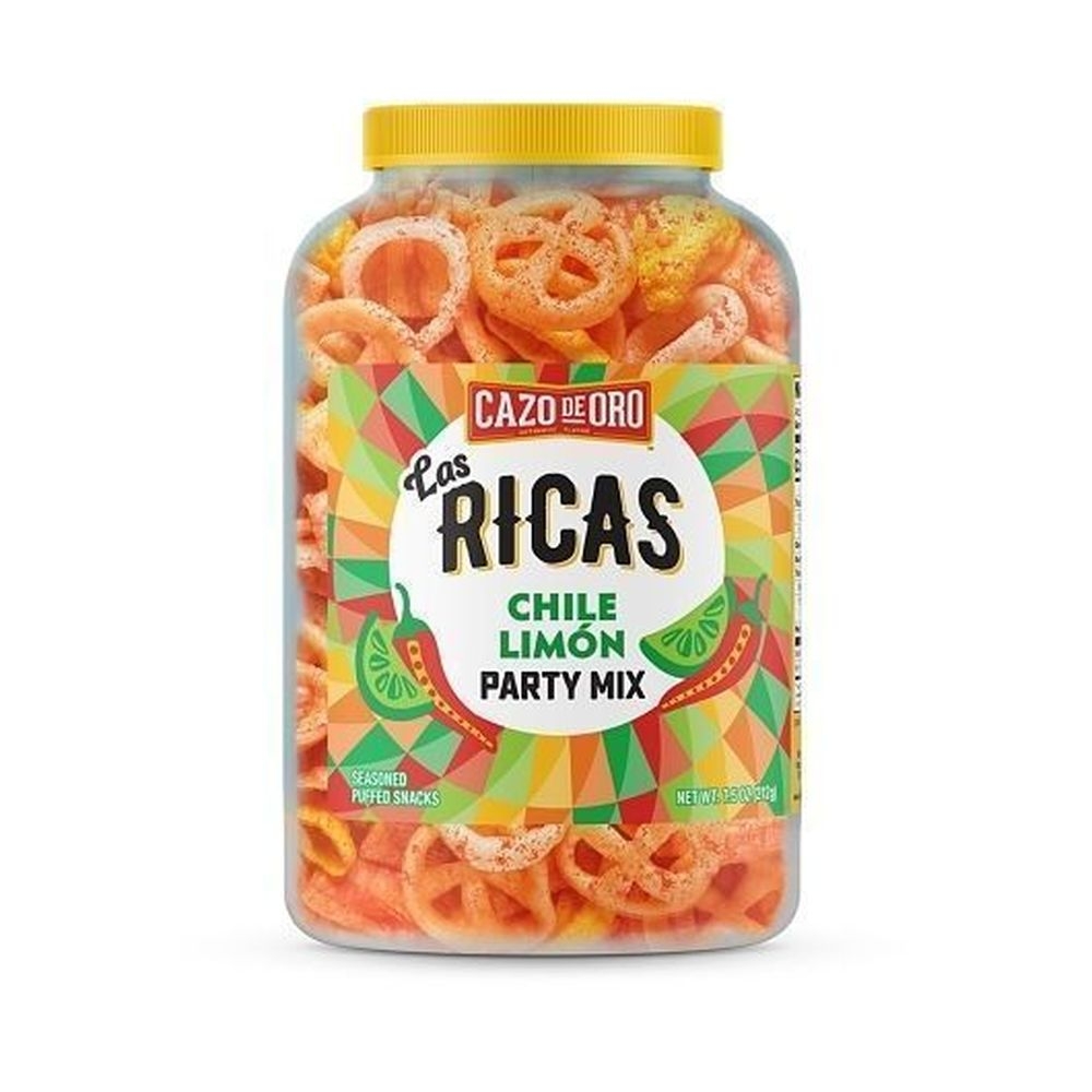 Cazo De Oro Las Ricas Chili Lime Party Mix, 7.5 Ounce Canister -- 3 per case
