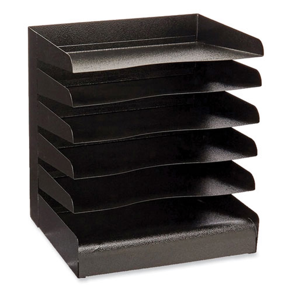 Safco Steel Black Letter Size Files Six Shelf Desk Tray Sorter with 6 Sections, 12 x 9.5 x 13.5 inch