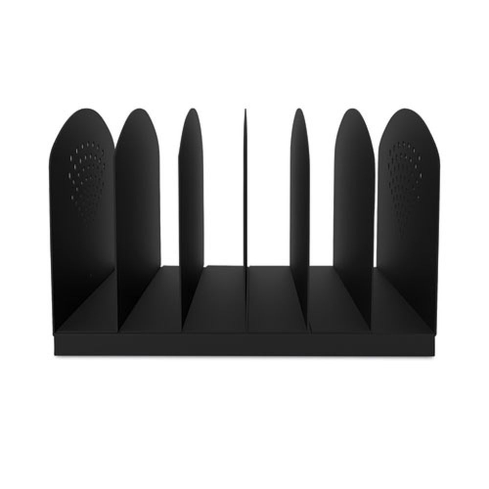 Safco Steel Black 6 Sections Letter Size Files Vertical Rack Desktop Sorter, 12.25 x 11.25 x 8 inch
