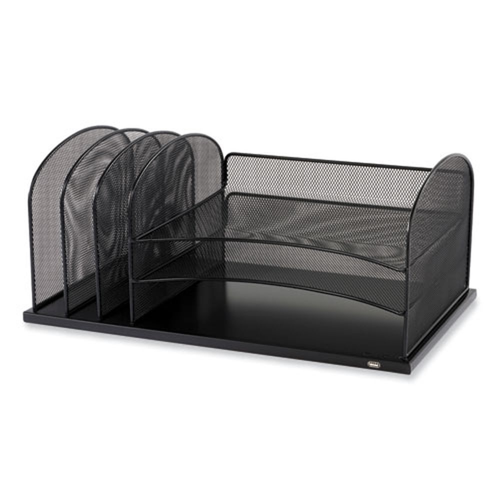 Safco Powered Onyx Letter Size Files Three Horizontal and Three Upright Sections, 19.5 x 11.5 x 8.25 inch