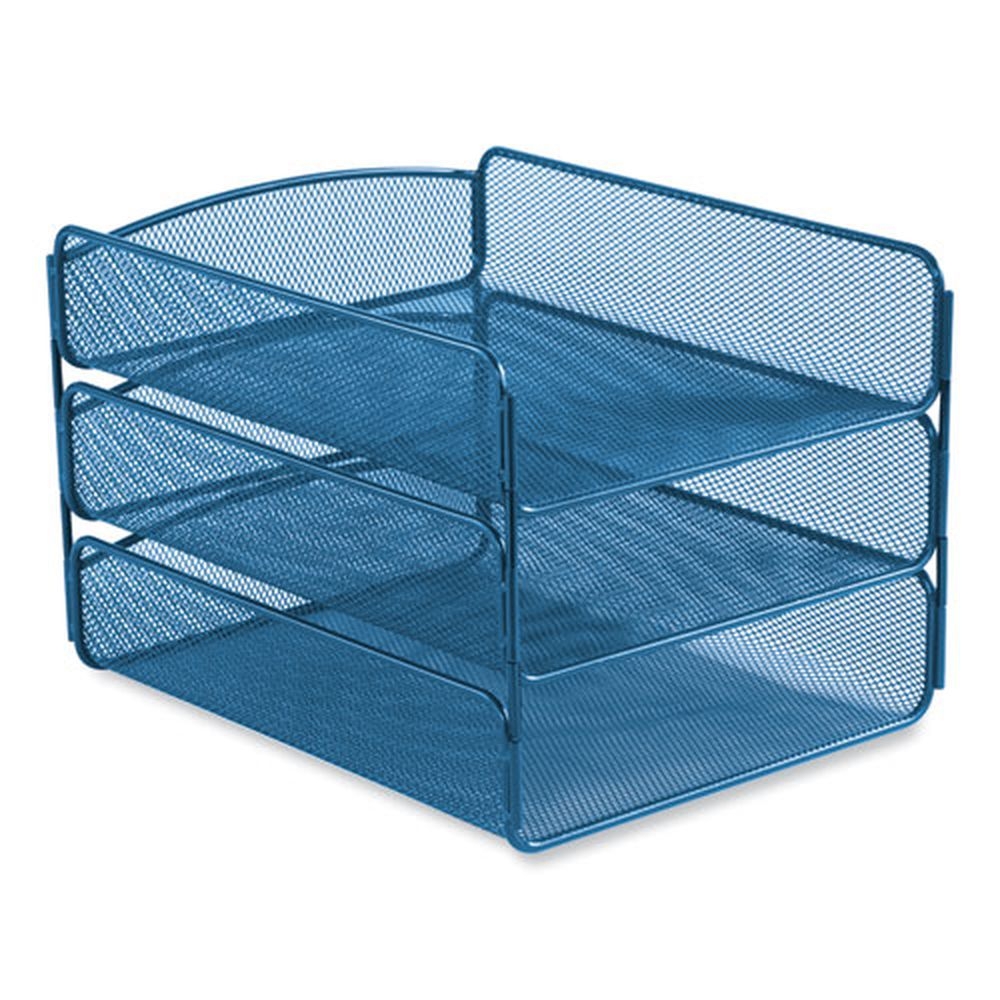 Safco Onyx Blue Letter Size Files 3 Sections Triple Tray, 9.25 x 11.75 x 8 inch