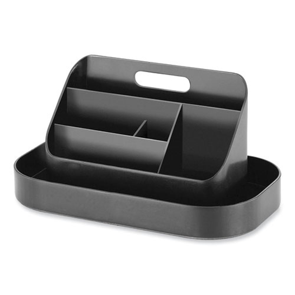 Safco Plastic Black 6 Compartments Portable Caddy, 12.75 x 7.25 x 8.5 inch