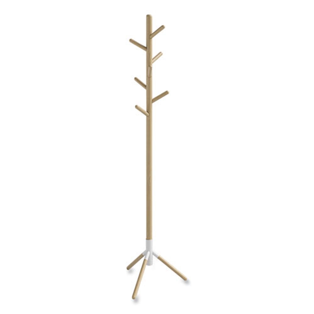 Safco Resi Standing 6 Hook White Coat Tree, 17.25 x 17.25 x 69.5 inch