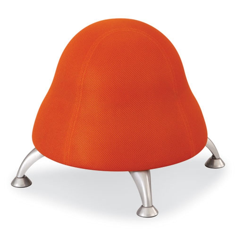 Safco Orange Fabric Seat Silver Base Backless Runtz Ball Chair, Supports Up to 250 Pound