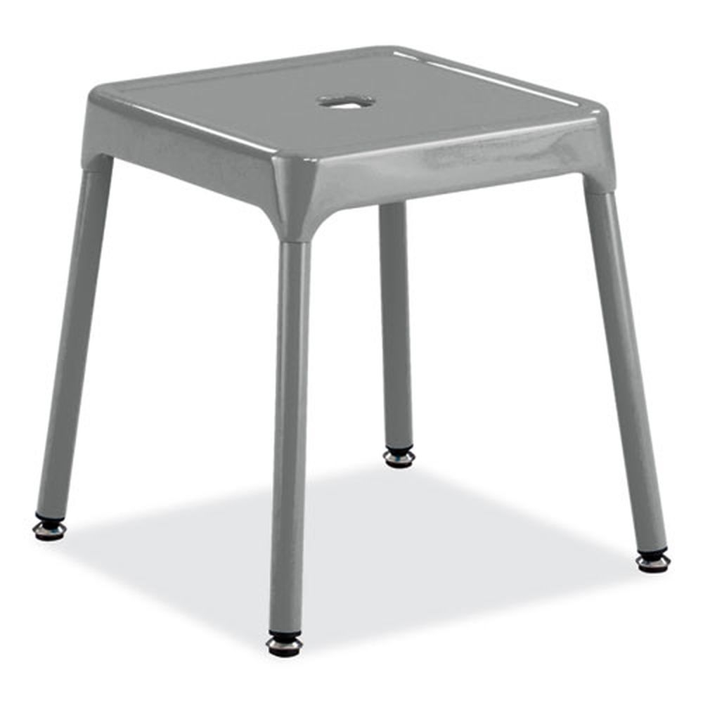 Safco 15 to 15.5 inch Seat Height Silver Seat and Base Backless Steel Guest Stool, Supports Up to 275 Pound