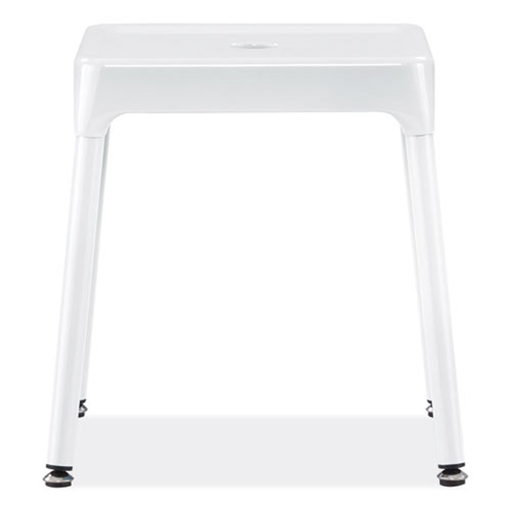 Safco 15 to 15.5 inch Seat Height White Seat and Base Backless Steel Guest Stool, Supports Up to 275 Pound