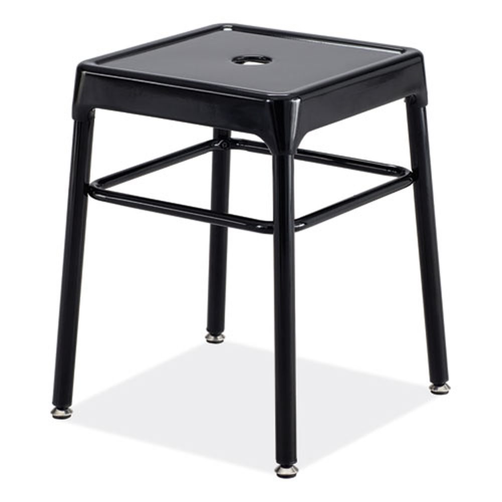 Safco 18 inch Seat Height Black Seat and Base Backless Steel GuestBistro Stool, Supports Up to 250 Pound