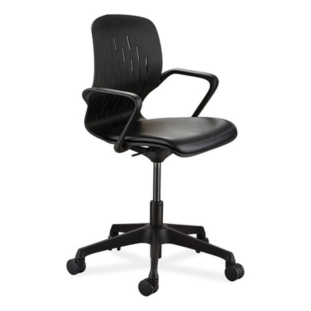 Safco 17 to 20 inch Seat Height Black Seat and Base Shell Desk Chair, Supports Up to 275 Pound