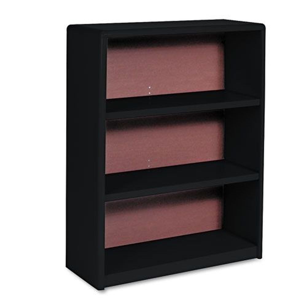Safco ValueMate Series Black Three-Shelf Metal Bookcase, 31.75 x 13.5 x 41 inch