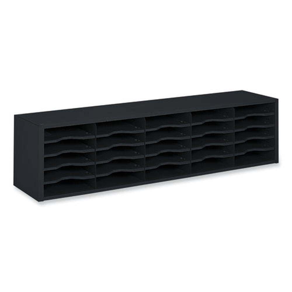 Safco E Z Sort Black 20 Compartments Sorter Module, 57.5 x 13 x 14.25 inch