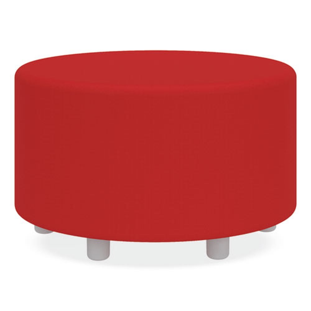 Safco Red Learn Cylinder Vinyl Ottoman, 30 inch Width x 30 inch Depth x 18 inch Height