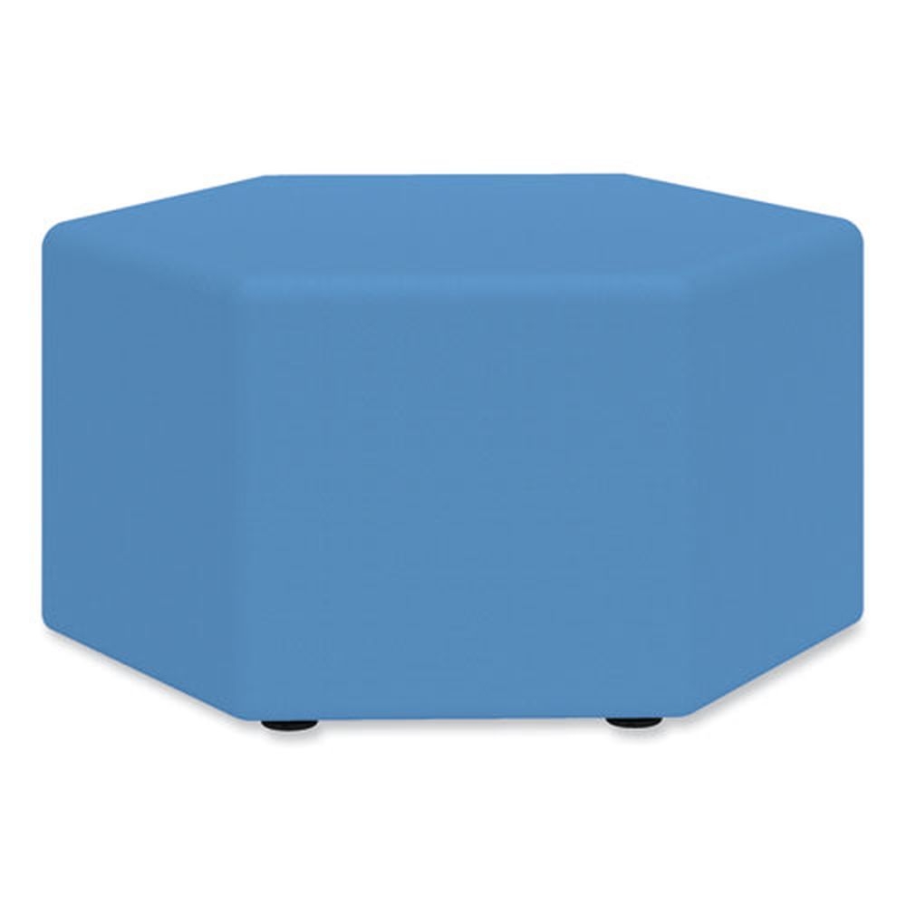 Safco Blue Learn Hexagon Vinyl Ottoman, 30 inch Width x 30 inch Depth x 18 inch Height