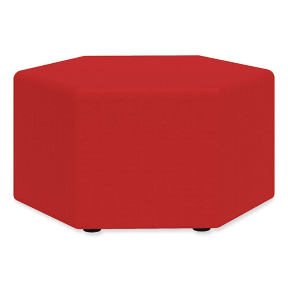 Safco Red Learn Hexagon Vinyl Ottoman, 30 inch Width x 30 inch Depth x 18 inch Height