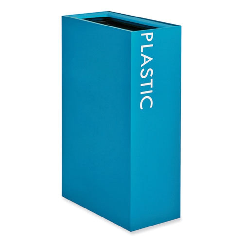 Safco Steel Blue Mixx Recycling Center Rectangular Receptacle, 29 Gallon Capacity