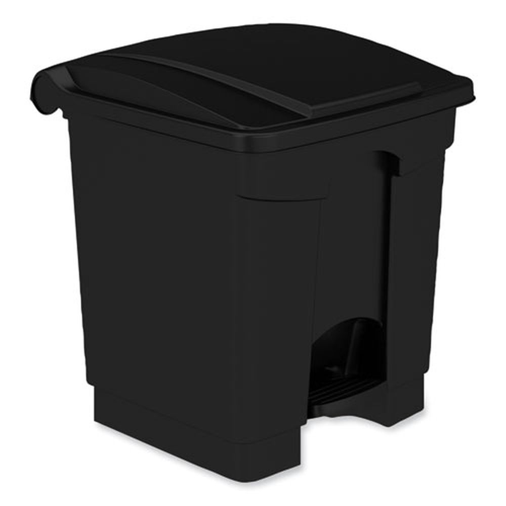 Safco Metal Black Plastic Step On Receptacle, 20 Gallon Capacity