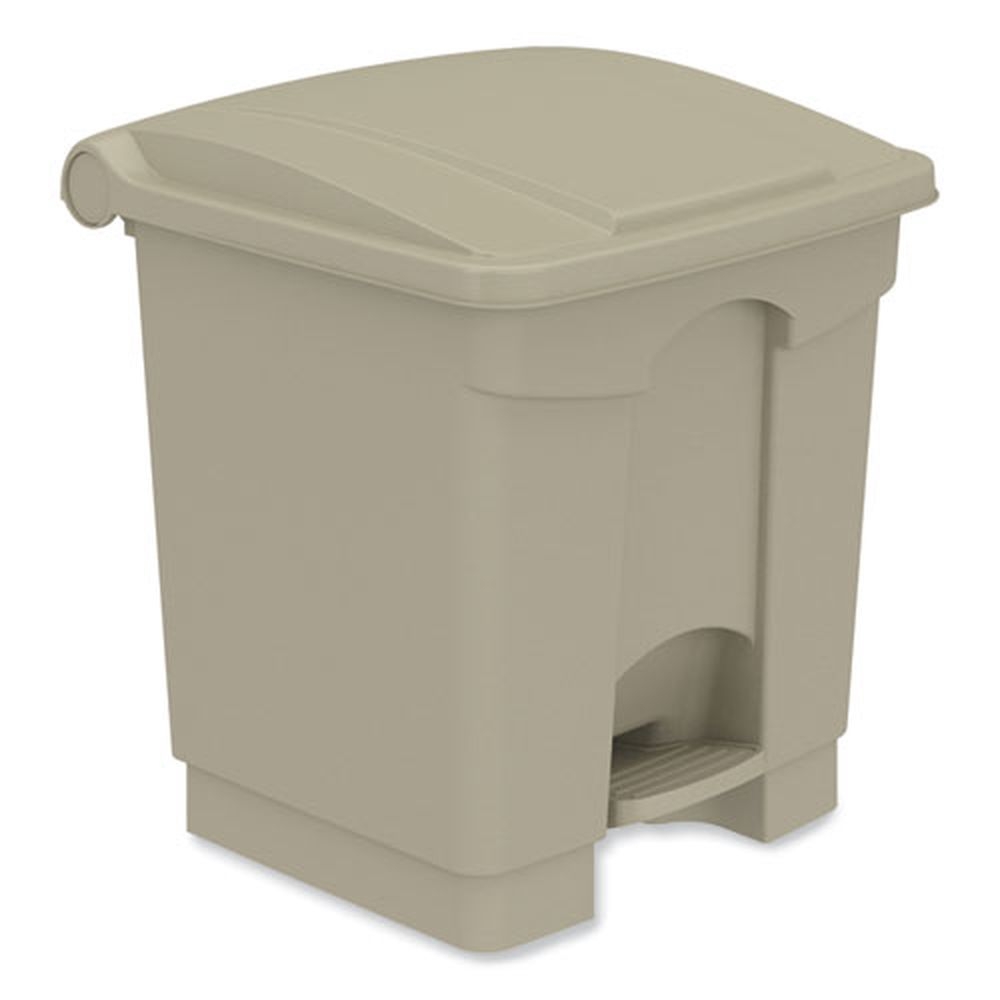 Safco Metal Tan Plastic Step On Receptacle, 20 Gallon Capacity