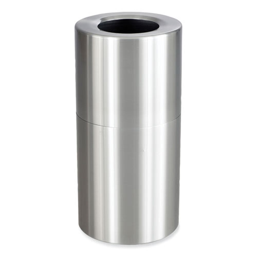 Safco Steel Brushed Aluminum Single Recycling Receptacle, 20 Gallon Capacity