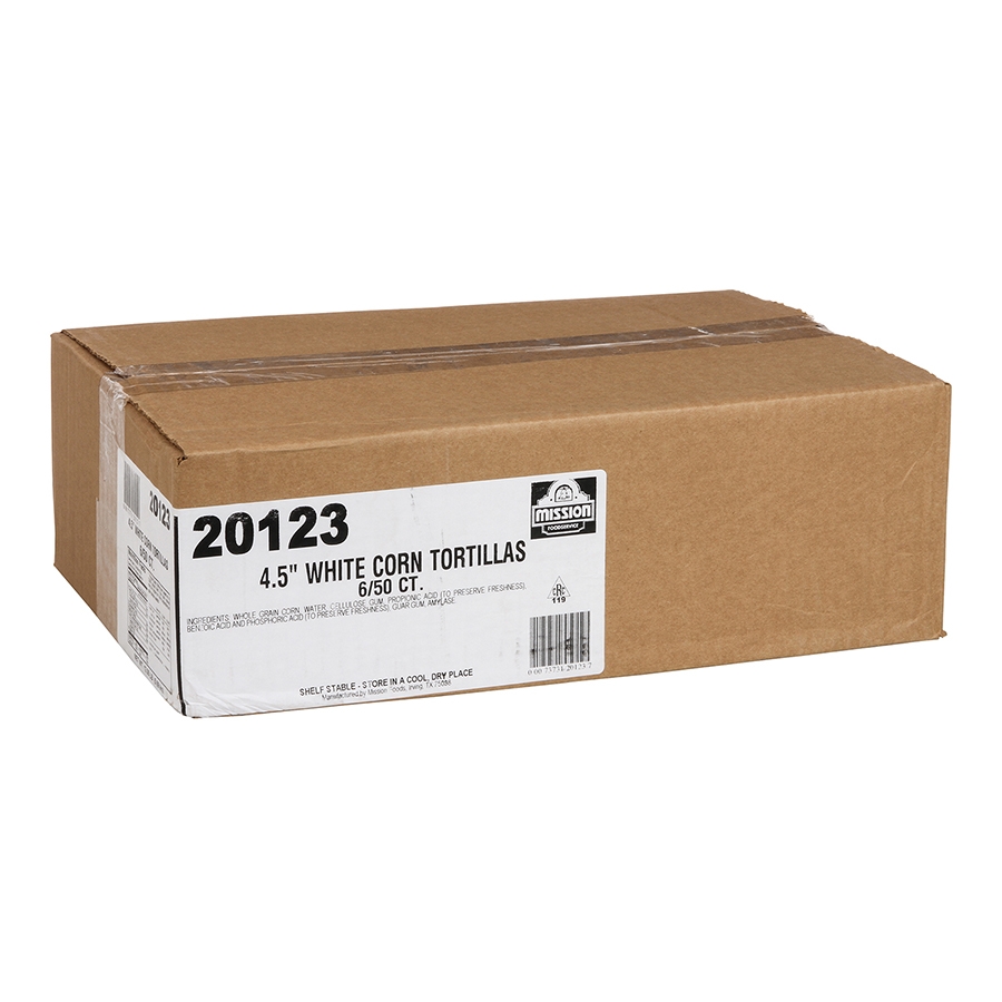 Mission Foods White Corn Tortilla, 4.5 inch -- 300 per case.
