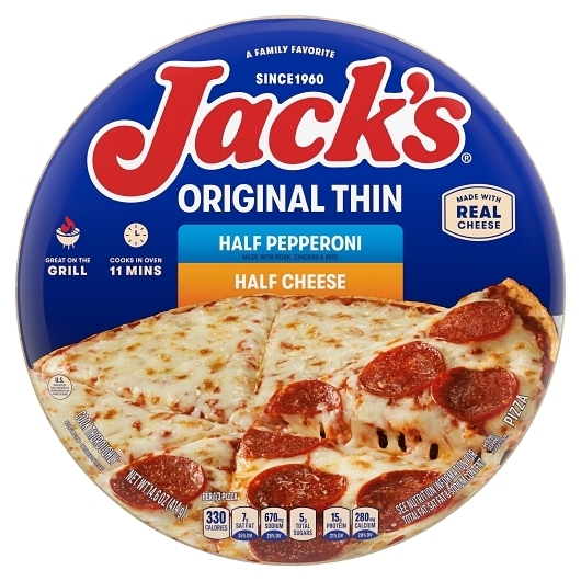 Jacks Half and Half Cheese and Pepperoni Pizza, 14.603 Ounce -- 12 per case