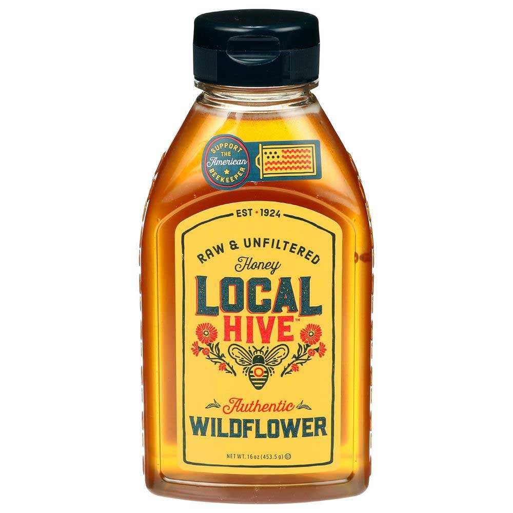 Local Hive Raw and Unfiltered Authentic Wildflower Honey, 16 Ounce -- 6 per case