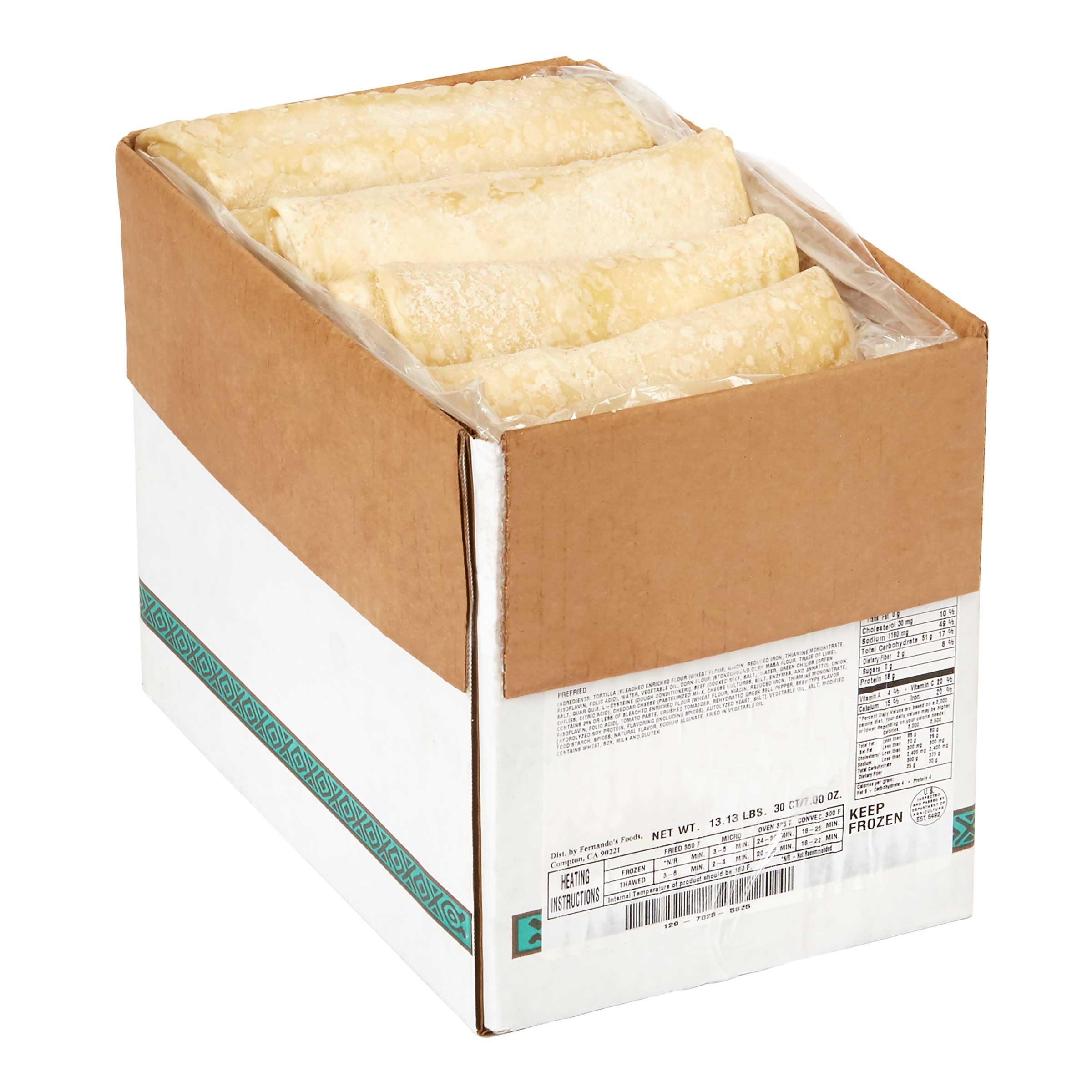 Pre Fried Fiesta Supreme Shredded Beef Chimichanga Burrito