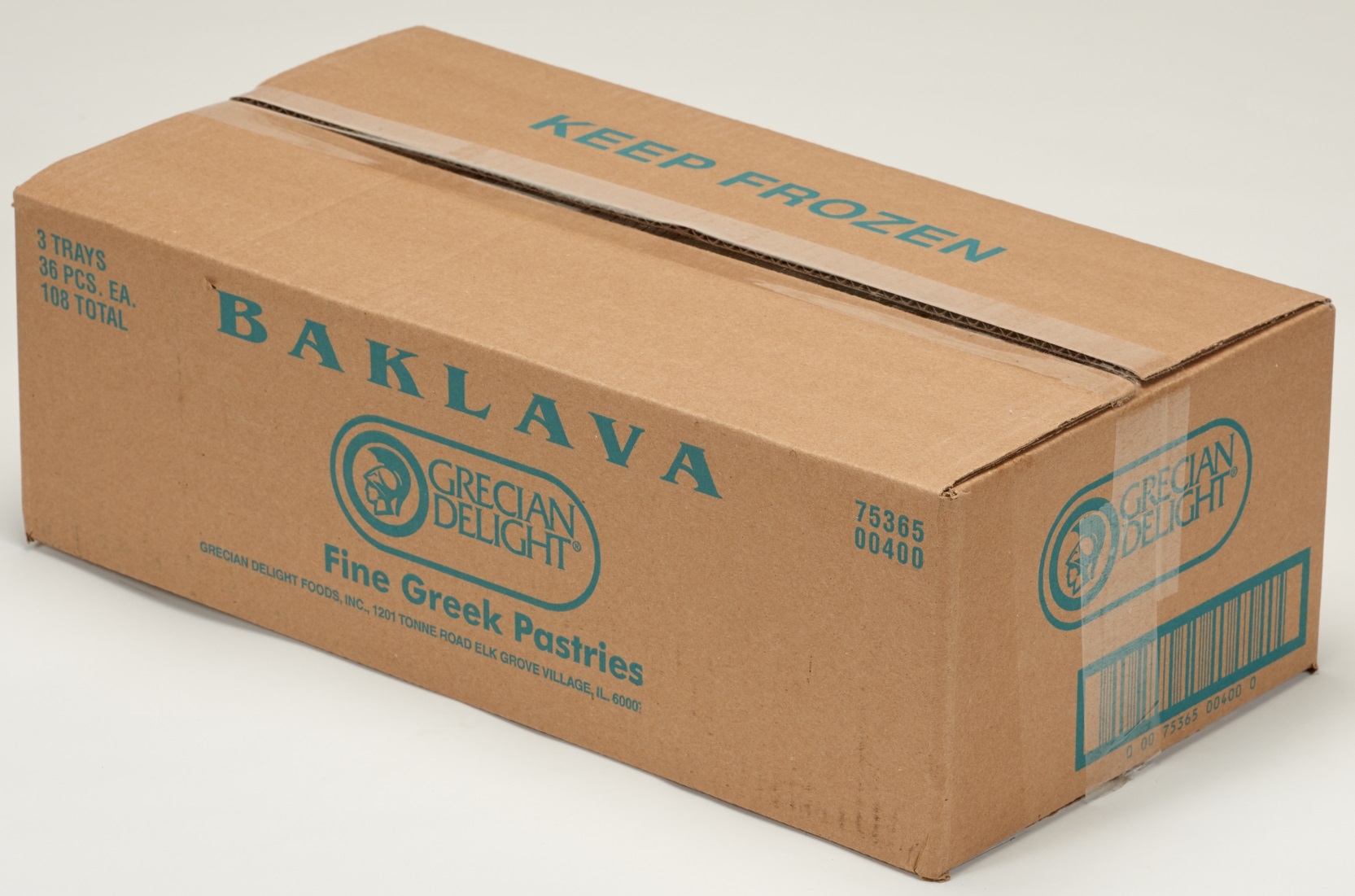 Grecian Delight Baklava - 36 pieces per pack -- 3 packs per case.