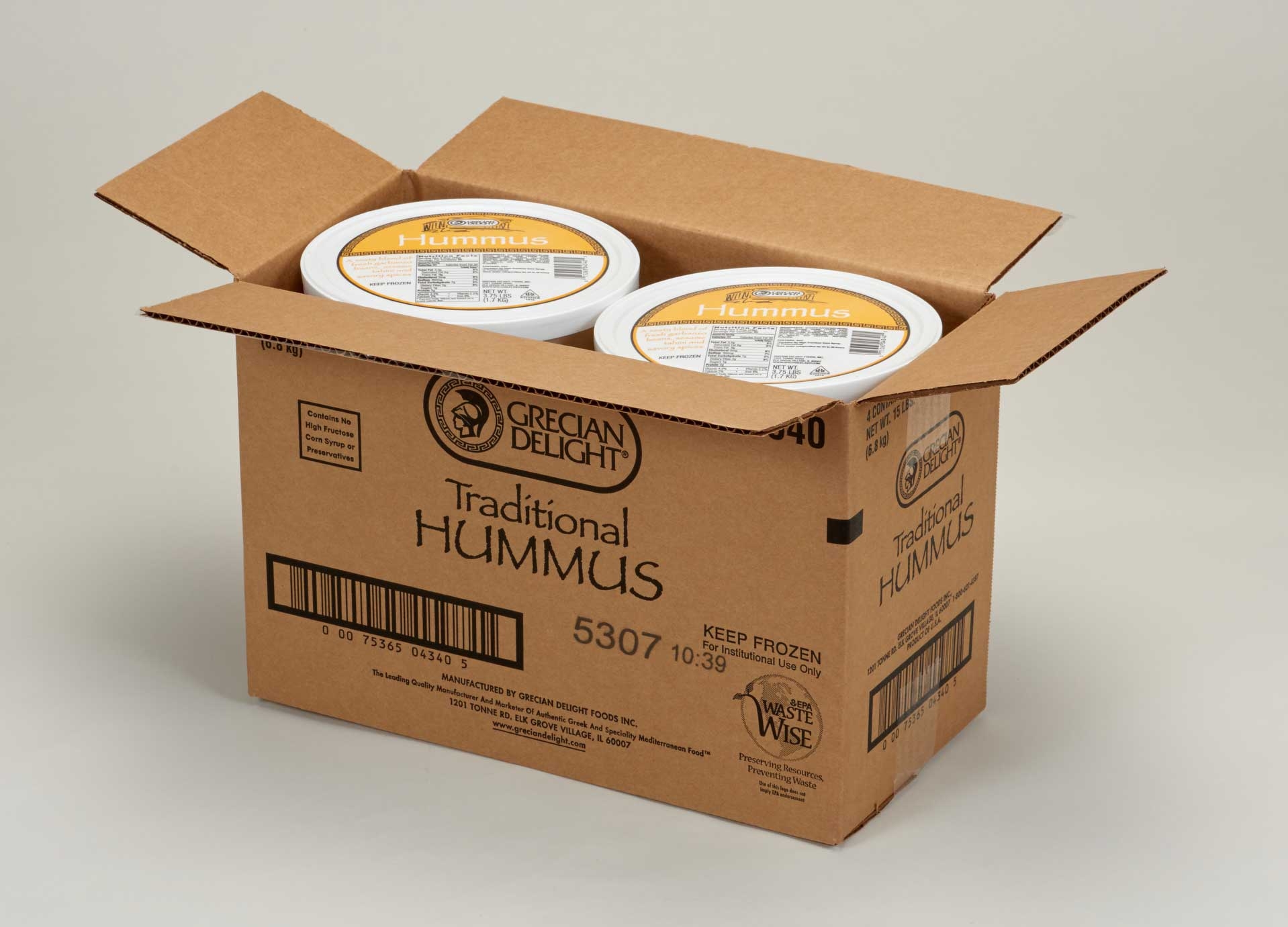 Grecian Delight Traditional Hummus, 0.5 Gallon -- 4 per case.