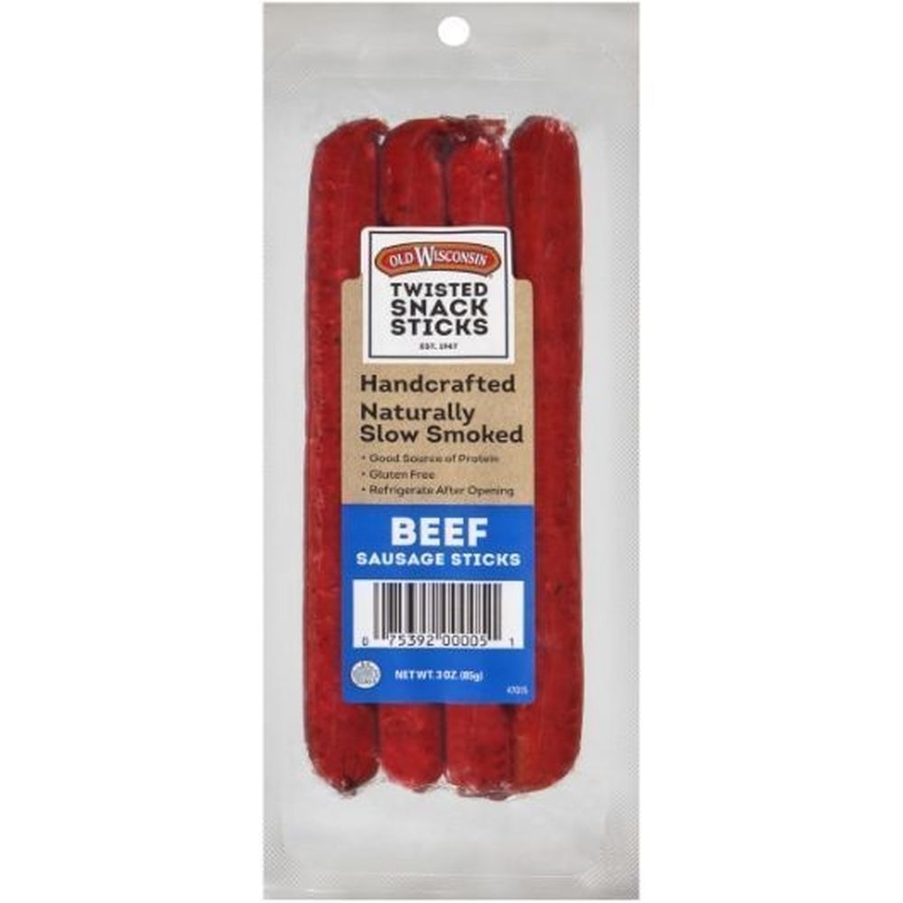 Old Wisconsin Beef Twisted Link Snack Sticks, 3 Ounce -- 56 per case