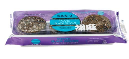 San J Black Sesame Brown Rice Cracker, 2.8 Ounce -- 12 per case