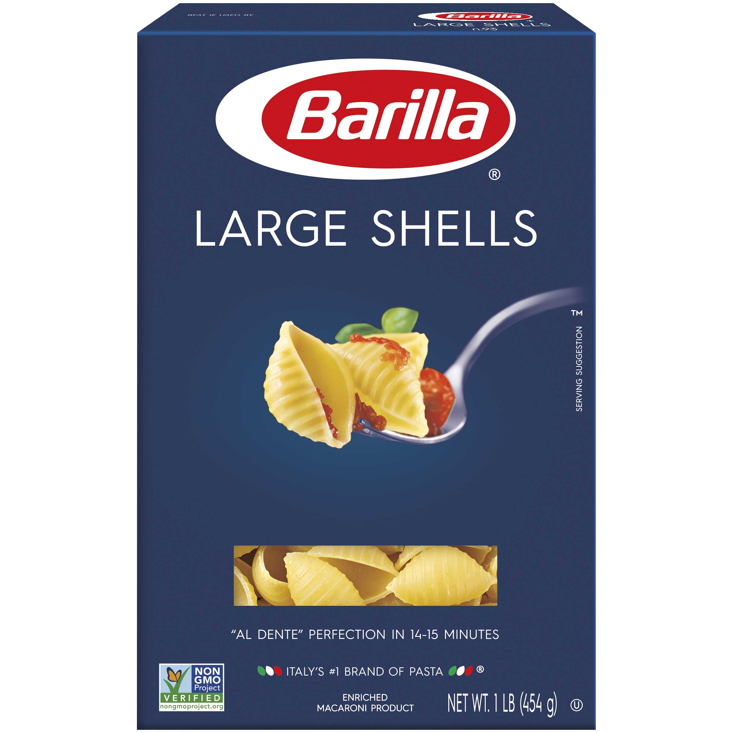 Barilla Large Shells Pasta, 16 Ounce -- 12 per case.