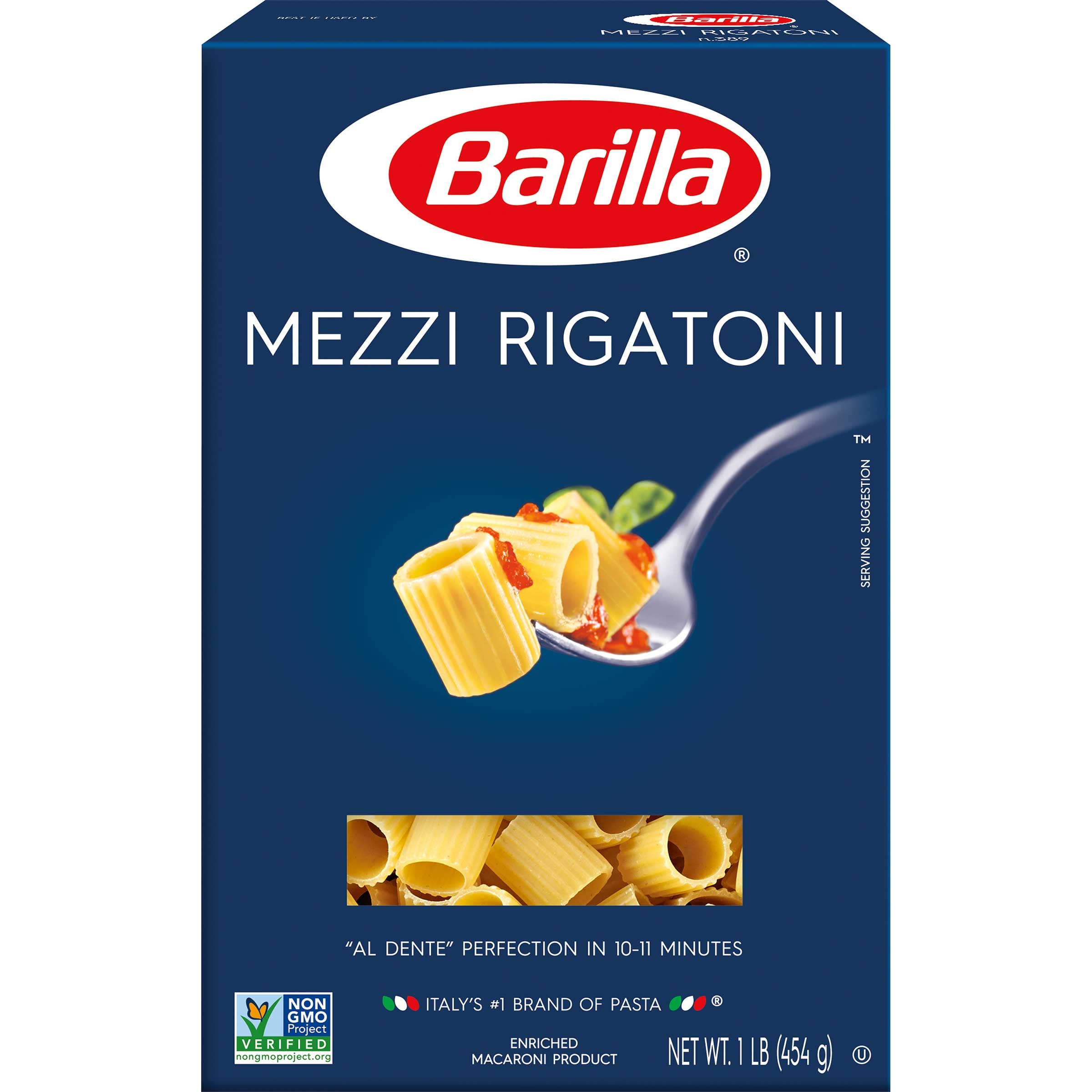 Barilla Mezzi Rigatoni Pasta, 16 Ounce -- 12 per case.