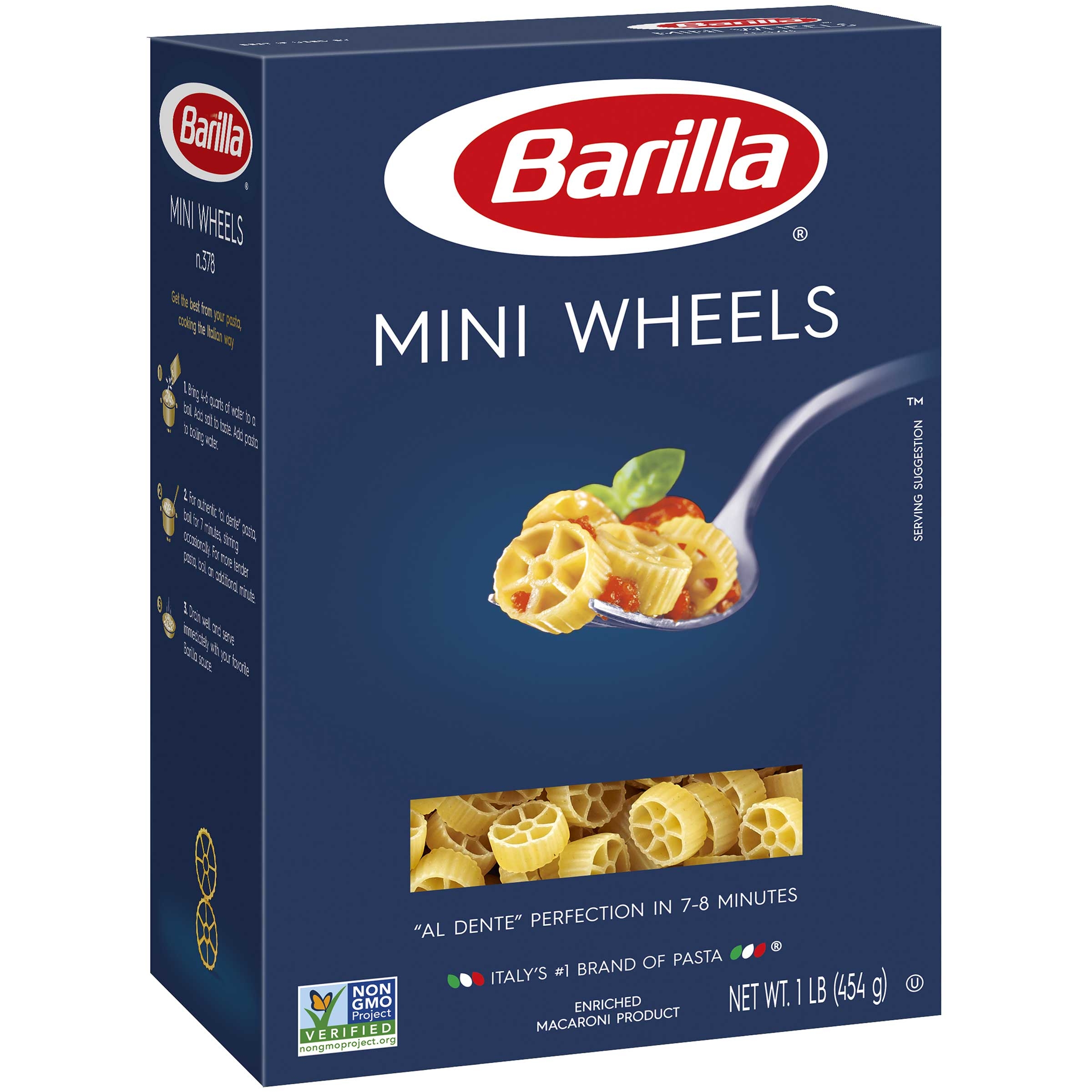 Barilla Mini Wheel Pasta, 16 Ounce -- 12 per case.