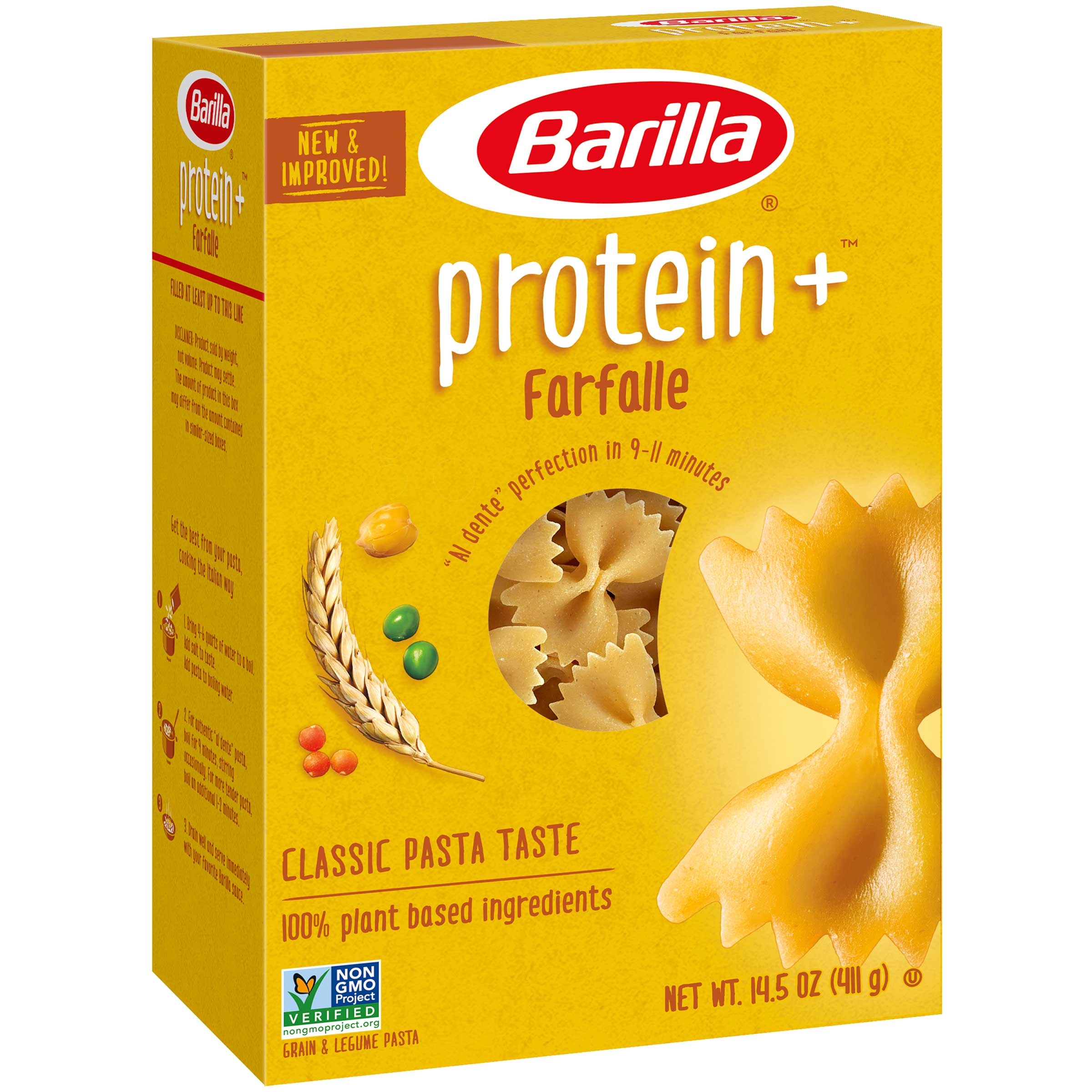 Barilla Plus Farfalle Pasta, 14.5 Ounce -- 12 per case.