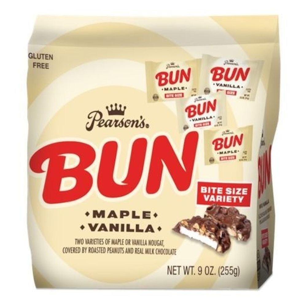 Pearsons Maple Vanilla Bun Bar - Bagged Variety, 9 Ounce -- 12 per case