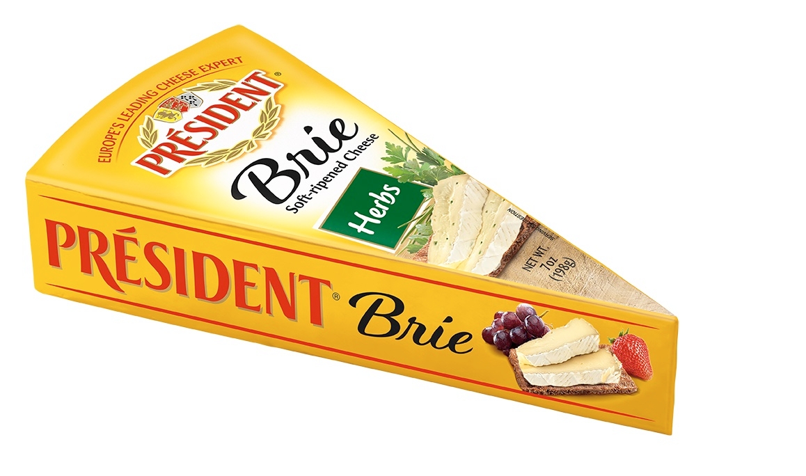 President Soft Ripened Foil Brie Herbs Cheese, 7 Ounce -- 6 per case