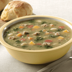 Blount Turkey Sausage and Kale Soup Entree, 4 Pound -- 4 per case.