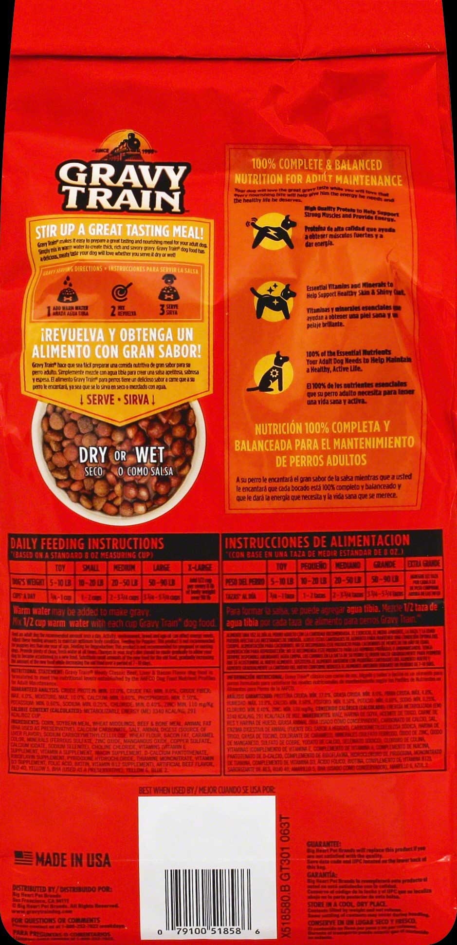 Gravy Train Meaty Classic Beef Liver and Bacon Dog Food, 3.5 Pound -- 4 per case.