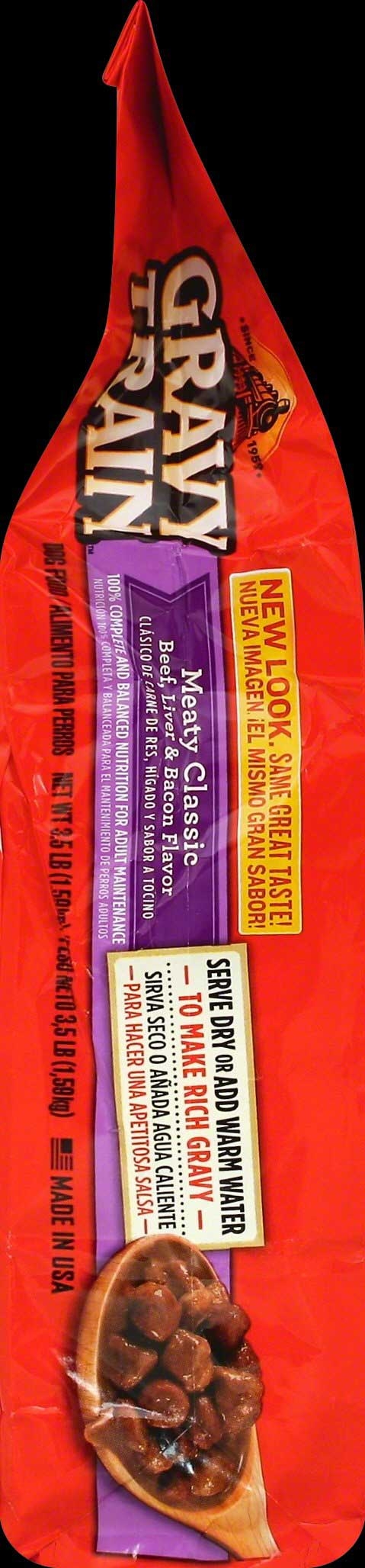 Gravy Train Meaty Classic Beef Liver and Bacon Dog Food, 3.5 Pound -- 4 per case.