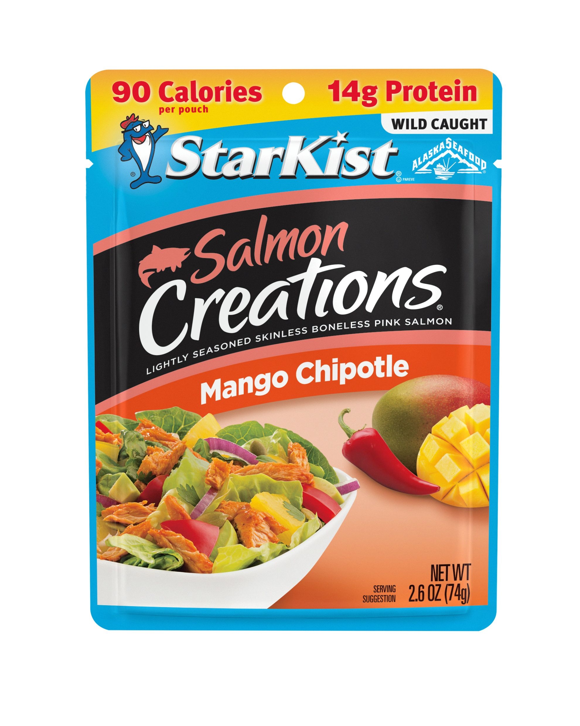 StarKist Salmon Creations Mango Chipotle Salmon, 2.6 Ounce Pouch -- 12 per case.