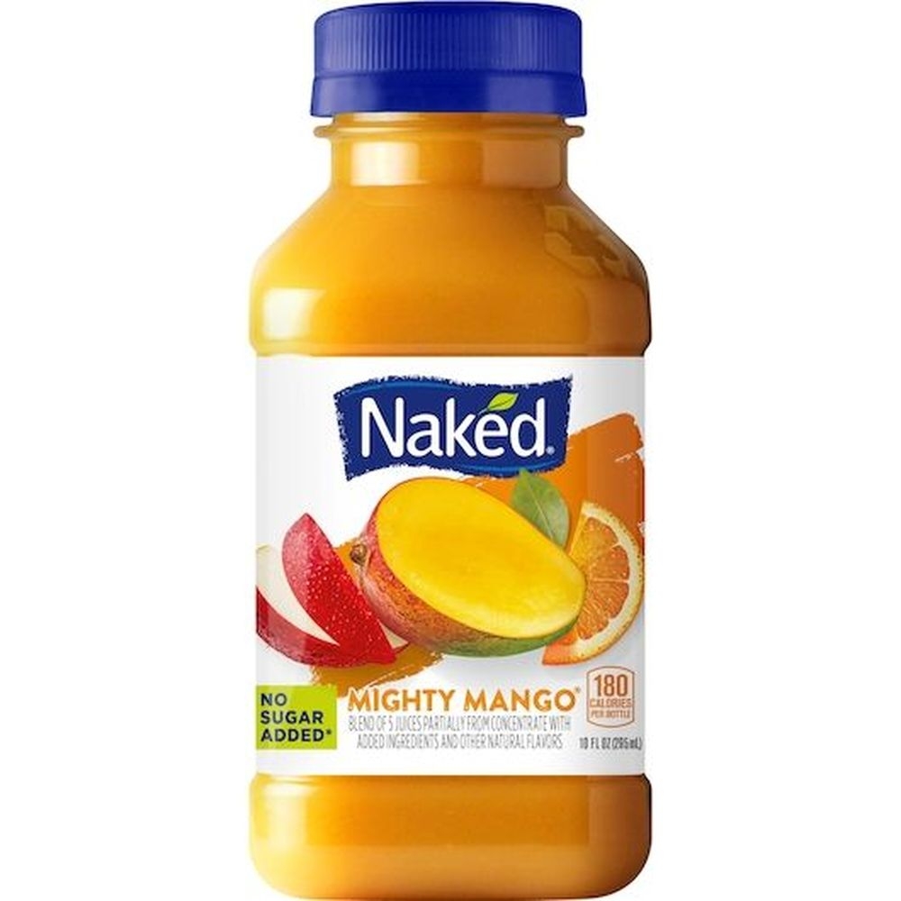 Naked 100 Percent Mighty Mango Juice Blend Smoothie, 10 Fluid Ounce - 8 per case